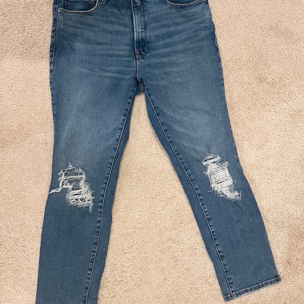 Good American Good Legs Distressed Skinny Jeans - Blue